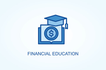 Financial Education vector  or logo sign symbol illustration