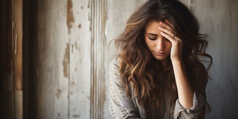 Fototapeta premium Individual with anxiety disorder experiencing panic attacks and mental health challenges. Concept Anxiety Management, Panic Attacks, Mental Health Support, Coping Strategies