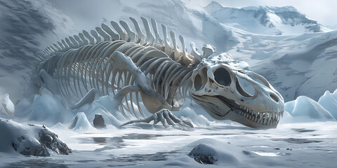 dinosaur skeleton at the north pole