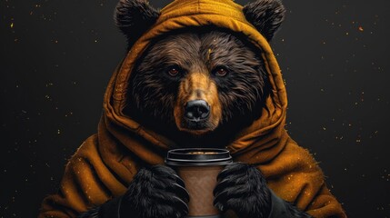 bear icon for coffee shop logo