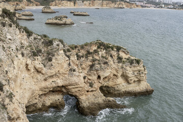 Cliffs on the coast of Portimao - Portugal