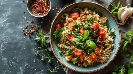 A dish containing food
