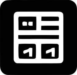 Minimalist Calendar Grid App Icon - Numbered Daily Layout