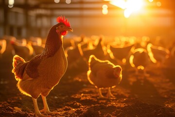 Sunlit Serenity: Happy Chickens in a Farm Sanctuary