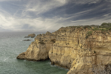 Fototapeta premium Cliffs on the coast of Portimao - Portugal