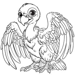 Vulture Cute, coloring page for printable 