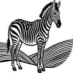 Zebra, Minimalist and Simple Silhouette - Vector illustration