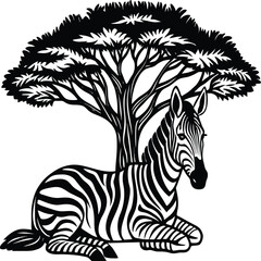 Zebra, Minimalist and Simple Silhouette - Vector illustration