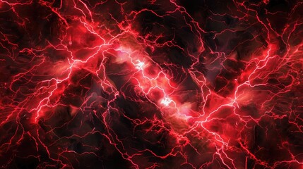 Glowing Energy Veins And Red Lightning In A Sci-Fi Style Background