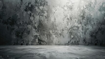 Abstract design with aged cement wall texture and paper background Realistic empty space in dark...