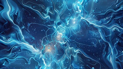 Obraz premium Blue Lightning Background With Many Glowing Energy Veins Sci-Fi Style