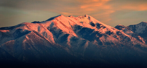 Mountain in Sunlight Sunset or Sunrise