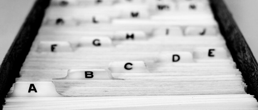 Index Cards for Business School Home Organization Names and Alphabet Contacts Organized