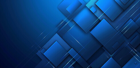 Fototapeta premium Abstract blue background with geometric shapes