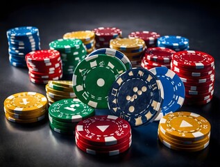 poker chips and dice