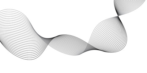 Abstract wave element for design. Digital frequency track equalizer. Stylized line art background. Vector illustration. Wave with lines created using blend tool. Curved wavy line, smooth stripe.	