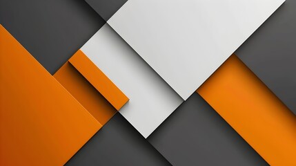 Minimalist Geometric Abstract Shapes Composition in Orange and Gray Tones