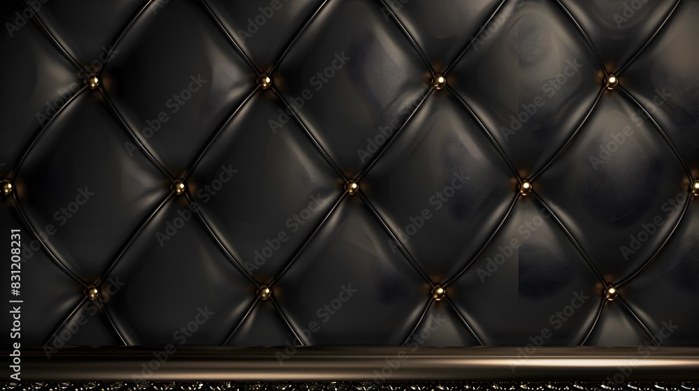 Poster sleek and sophisticated button-tufted leather texture background with geometric pattern