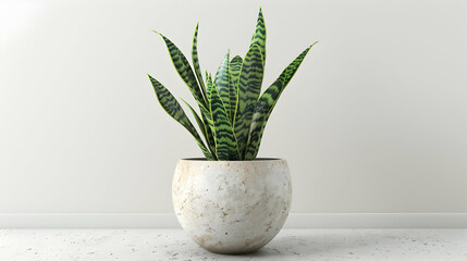 Sansevieria png plant mockup in a ceramic pot