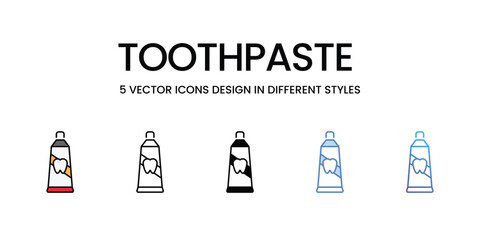 Toothpaste icons vector set stock illustration.