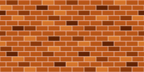 Red brick wall texture, seamless cladding pattern for interior decoration, kitchen backsplash, plastic panel, building outdoor design. Abstract vintage background, vector flat illustration