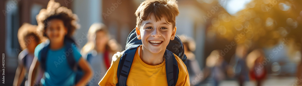 Poster enthusiastic children in after school program: high resolution image capturing kids engagement in ex