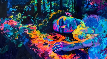 Dazzling Underwater Psychedelic Dreamscape with Vibrant Coral Reef Creatures
