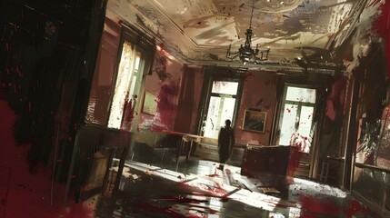 Naklejka premium Decaying and Forgotten Interiors of an Abandoned Historic Building