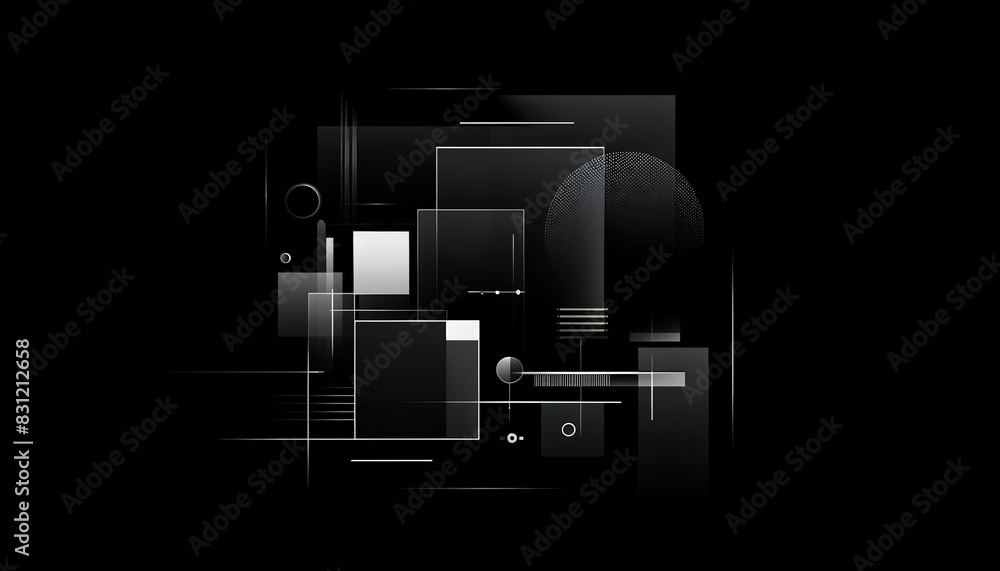 Aufkleber black abstract background for presentations 18 with different geometric shapes