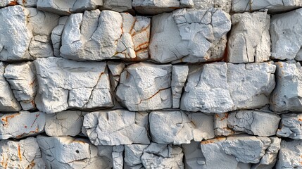 Fototapeta premium The stones were stacked together to form a stone wall.