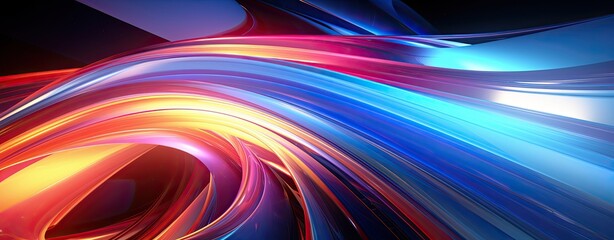Obraz premium abstract futuristic background, bright colors, technological processes, neural networks and AI, digital storages, sound and graphic forms, science, education,