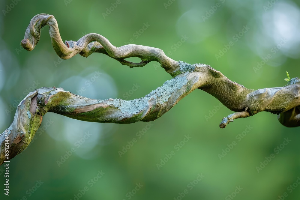 Poster closeup of gnarled tree branches with a smooth bokeh effect in the background