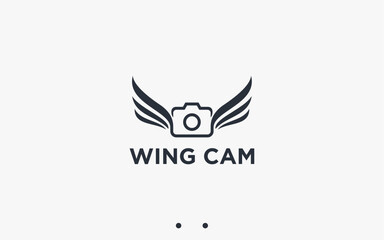 camera with eagle logo design vector silhouette illustration