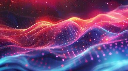 Dynamic and colorful digital background for AI and neural networks, ideal for illustrating technology and innovation concepts