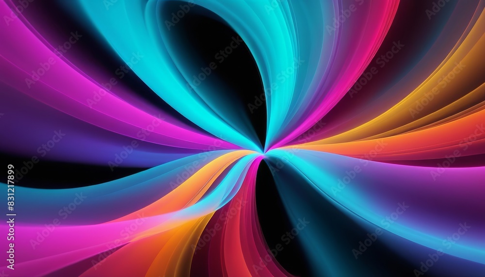 Aufkleber dynamic and colorful abstract light trails create a swirling pattern against a dark background. the 
