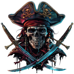 Obraz premium pirates skull and crossbones logo isolated