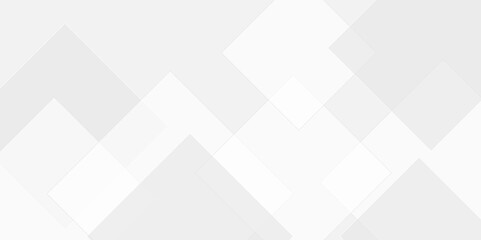 Square pattern on banner with shadow. Abstract white and grey color geometric background with copy space. Modern and minimal concept. You can use for cover, poster, banner web.	