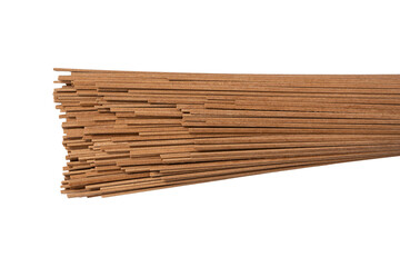 Buckwheat noodles isolated on a white background.