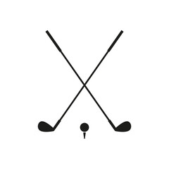 Pair of iron or wedge golf club flat transparent icons for sports apps and websites