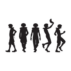 Obraz premium Customizable Clown Silhouette for Digital Art and Prints - clown illustration 