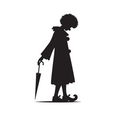 Versatile Clown Silhouette for Posters and Flyers - minimalist circus clown vector
