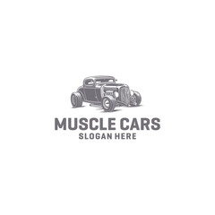 Muscle car logo vector illustration