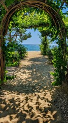 Archway to serene beach paradise