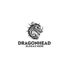 Fototapeta premium Dragon head logo vector illustration