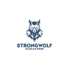 Muscle wolf logo vector illustration