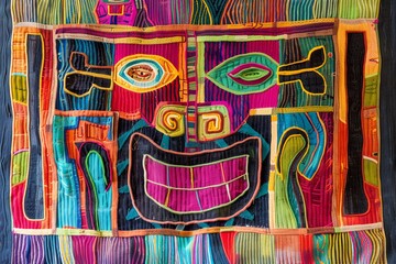 Heritage Unveiled Vibrant Panama Mola Tapestry