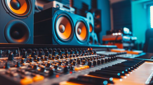 Film music singing performance with microphone