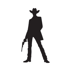 Elegant cowboy silhouette ideal for various designs - minimalist cowboy vector
