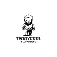 Cute bear logo vector illustration