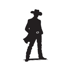 Elegant cowboy silhouette perfect for design projects - minimalist cowboy vector
